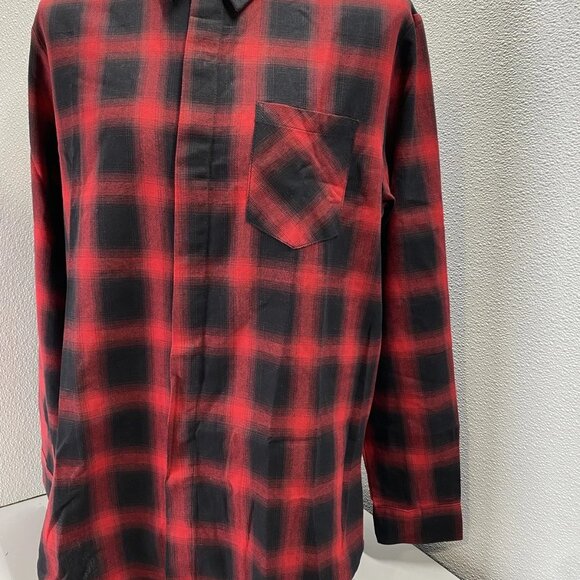 Killion Men’s Plaid Cotton Casual Button-Down Shirt – Red – Size L - Picture 11 of 12